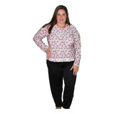 Kit 10 Pijamas Inverno Feminino Suede Manga Longa Plus Size