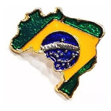 Kit 10 Pim Bótom Broche Mapa Do Brasil 18mm Folheado A Ouro