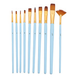 Kit 10 Pincel Nylon Pintura Mdf Madeira Aquarela Tela Quadro