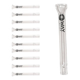 Kit 10 Piteiras De Vidro Finas 5mm X 5cm Bocal Achatado Flat