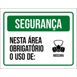 Kit 10 Placa Segurança Área Obrigatório Uso De Máscara 27x35