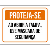 Kit 10 Placas De Proteja-se Ao Abrir Tampa 36x46
