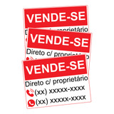 Kit 10 Placas De Vende-se 30x40cm Ps 3mm Personalizado