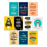 Kit 10 Placas Decorativas Frases Motivacionais 20x30 Cm Mdf