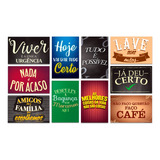 Kit 10 Placas Decorativas Frases Motivacionais Mdf 20x13 Cm