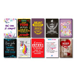 Kit 10 Placas Decorativas Tema Frases Motivacionais Mdf