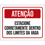 Kit 10 Placas Estacione Corretamente Dentro Limites Vagas
