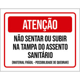 Kit 10 Placas Não Sentar Subir Tampa Assento Sanitário