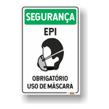 Kit 10 Placas Obrigatorio Uso Mascara - Pvc 1mm 20x30cm