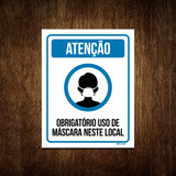 Kit 10 Placas Obrigatório Uso Máscara Neste Local