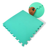 Kit 10 Placas Tatame Tapete Infantil Eva 50x50x1cm Academia Cor Verde-claro