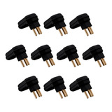 Kit 10 Plug 2p+t Desmontável 90º De 20a Prensa Cabos Preto