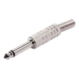 Kit 10 Plug P10 Conector Mono Metálico Cor Prateado
