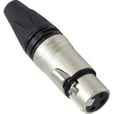 Kit 10 Plug Xlr Dlk Fêmea Conector Canon Tipo Neutrik Nc3fxx