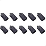 Kit 10 Plugue Para Tomada Fêmea 3 Pinos 2p+t 180º 20a Preto
