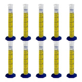 Kit 10 Proveta Graduada De Plástico 50ml Com Base - Nalgon