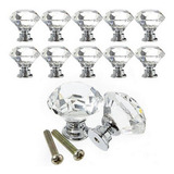 Kit 10 Puxadores Cristal 30mm Gaveta Porta Macaneta Moveis!