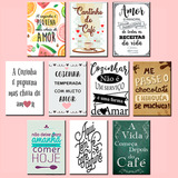 Kit 10 Quadrinho, Placas Para Decoração Cozinha Regras Menu