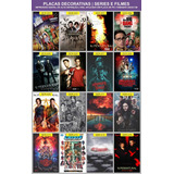 Kit 10 Quadros Placas Decorativas Seriados E Filmes 20x30 Cm