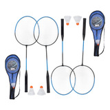 Kit 10 Raquetes Jogo Badminton Completo C/10 Petecas + Bolsa