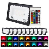 Kit 10 Refletor Led Holofot 50w