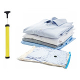 Kit 10 Saco A Vácuo Guardar Roupa 50 X 60 Cm Western + Bomba