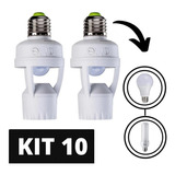 Kit 10 Sensor Presença C/ Fotocélula P/ Lâmpada Soquete E27