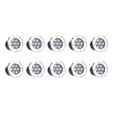 Kit 10 Spot Balizador 7w Led Embutir Jardim Branco Frio