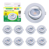 Kit 10 Spot De Led Embutir Redondo Móvel Par20 7w Taschibra Cor Branco Quente 3000k 110v/220v