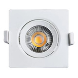 Kit 10 Spot Led 5w Dicróica Direcionável Quadrado Embutir