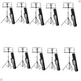 Kit 10 Suporte Estante Partitura Musical Maestro Dobrável