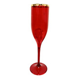 Kit 10 Taças De Espumante Champagne Borda Dourada Lisa 220ml