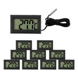 Kit 10 Termômetro Digital Freezer Aquário Sonda Chocadeira