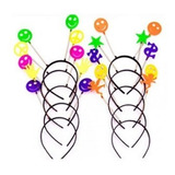 Kit 10 Tiaras Neon Festa Símbolos Colorido Balada Divertidas