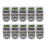 Kit 10 Timer Digital Lcd Programável Temporizador Tomada Ydt
