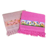 Kit 10 Toalha Social Escolar Infantil Mão Boca Decorada Cor Menina Sortido