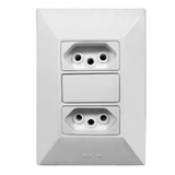 Kit 10 Tomada Dupla 2p+t 10a Com Placa Sem Parafusos Modular