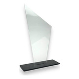 Kit 10 Troféu Acrilico Cristal 2mm 10x18cm C/base Preta