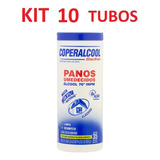 Kit 10 Tubos Pano Umedecido Álcool 70° Coperalcool Bacfree