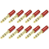 Kit 10 Un - Plug Adaptador P2 / P10 Vermelho - Santo Angelo