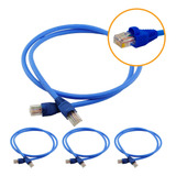 Kit 10 Un Cabo De Rede 1,5m Cat6 Furukawa Rj45 Azul Gigabit