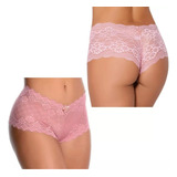 Kit 10 Unidades Caleçon Short Calcinha Renda Atacado Confort