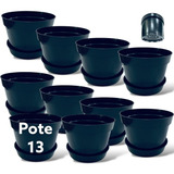 Kit 10 Vaso Plástico Pote 13 800ml + 10 Prato Plástico 11cm