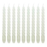 Kit 10 Vela Natalina Torcida 25 Cm Brancas