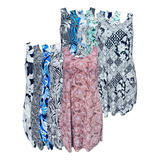 Kit 10 Vestido Feminino Liganet Malha Fria Lindas Estampas