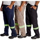 Kit 10-calça De Uniforme Brim Pesado - Com Faixa Refletiva