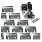 Kit 100 Batentes Fechadura De Gaveta Armário 33x15x6mm Metal