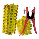 Kit 100 Brincos Bovinos Grande 01-100 + Tarraxas + Aplicador