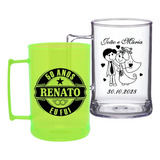 Kit 100 Canecas Chopp Personalizadas Acrilico 450ml Fre/ver