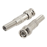 Kit 100 Conector Bnc Macho Parafuso Com Mola Para Camera